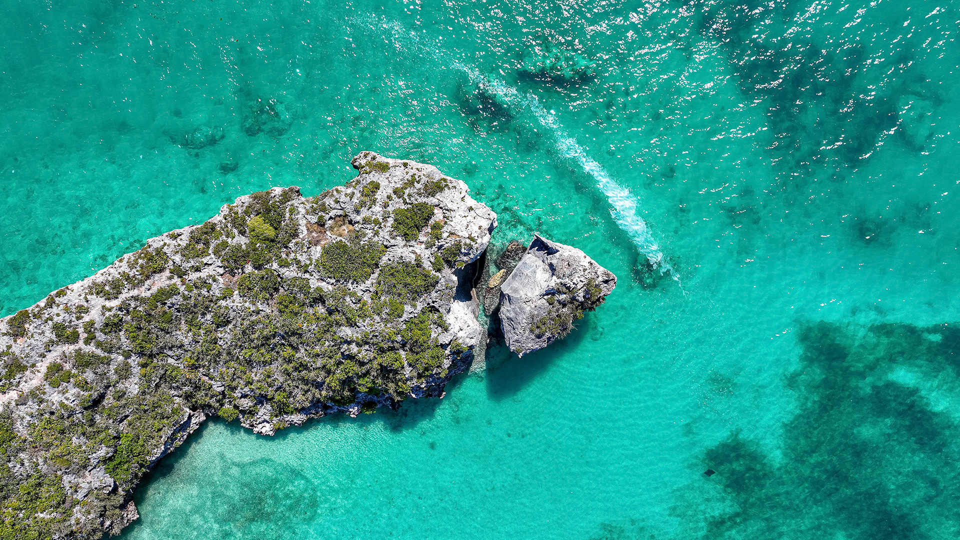 an island in the water