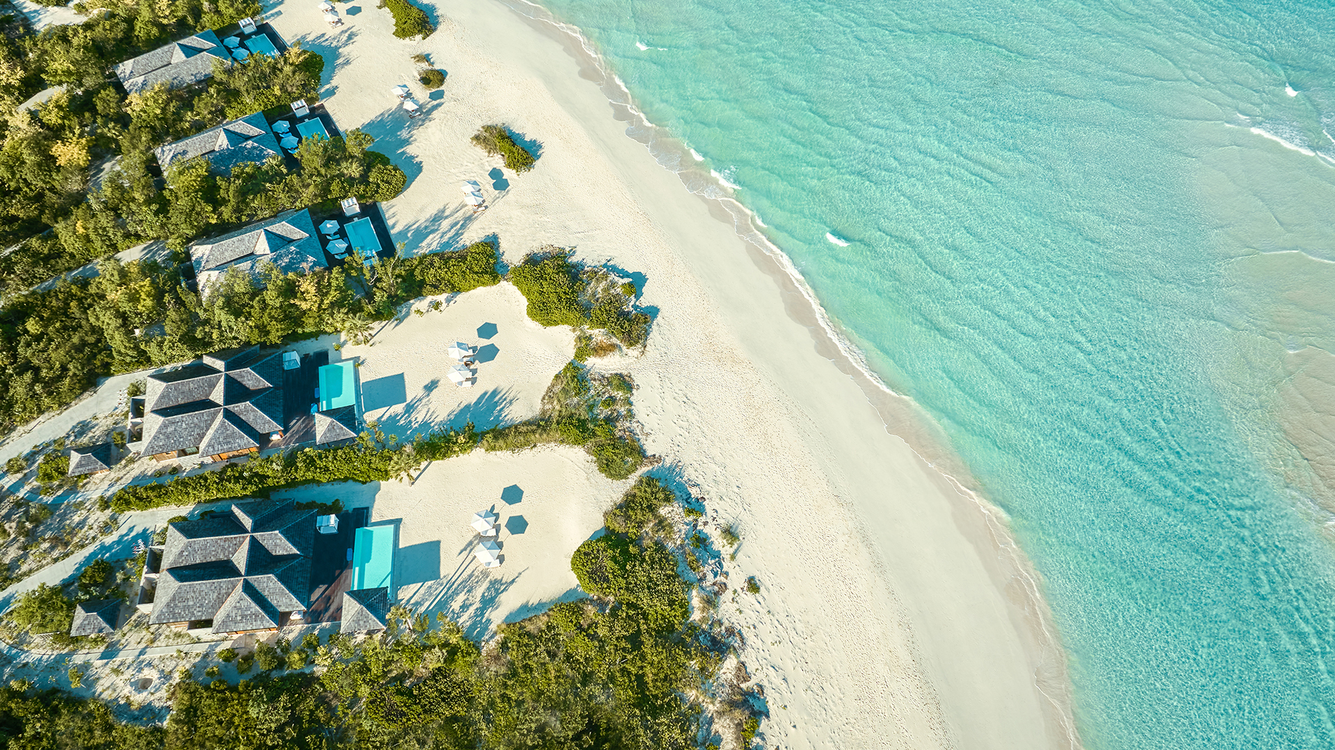 an aerial view of a beach