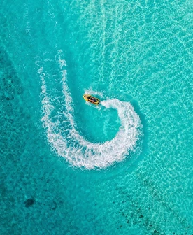 a person on a boat in the water