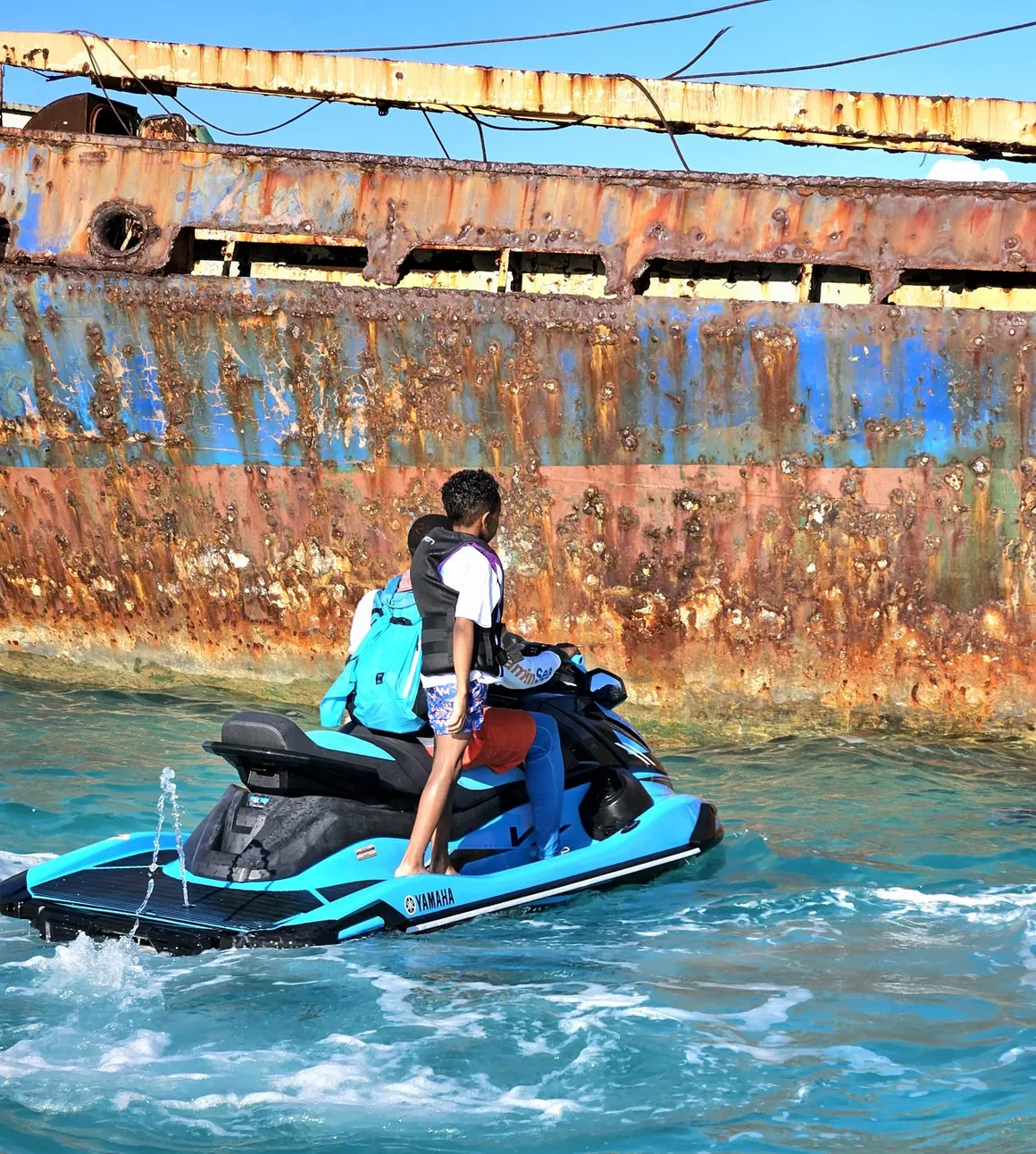 a man on a jet ski in the water