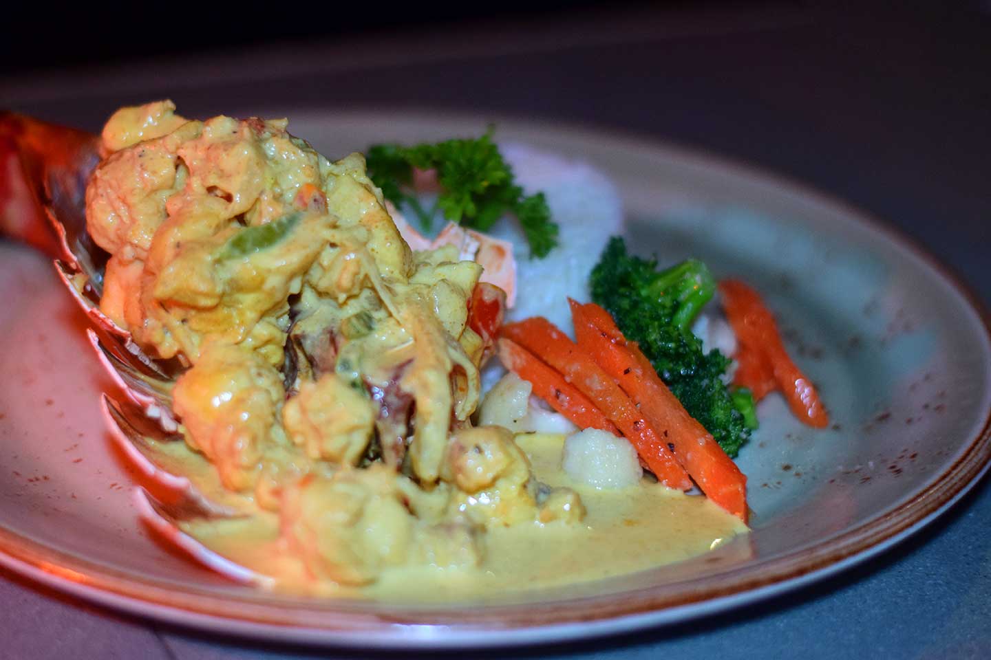a plate of food with vegetables