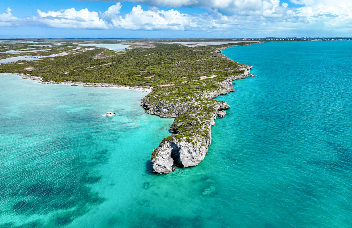 an island in the water