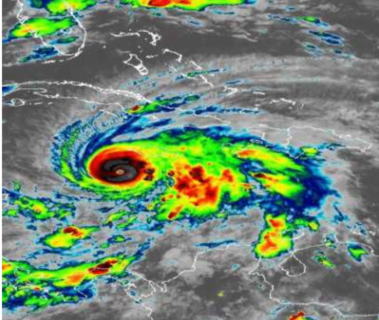 a satellite image of a hurricane