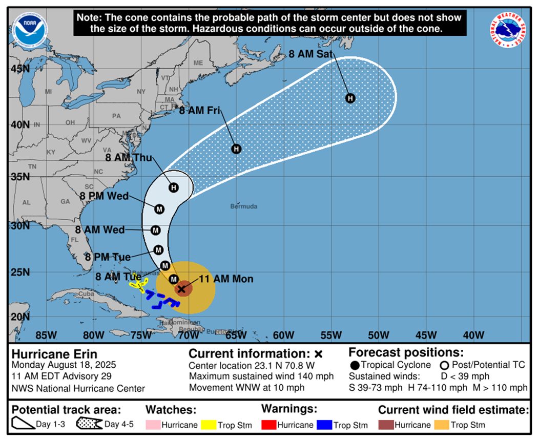 a map of the united states with a hurricane