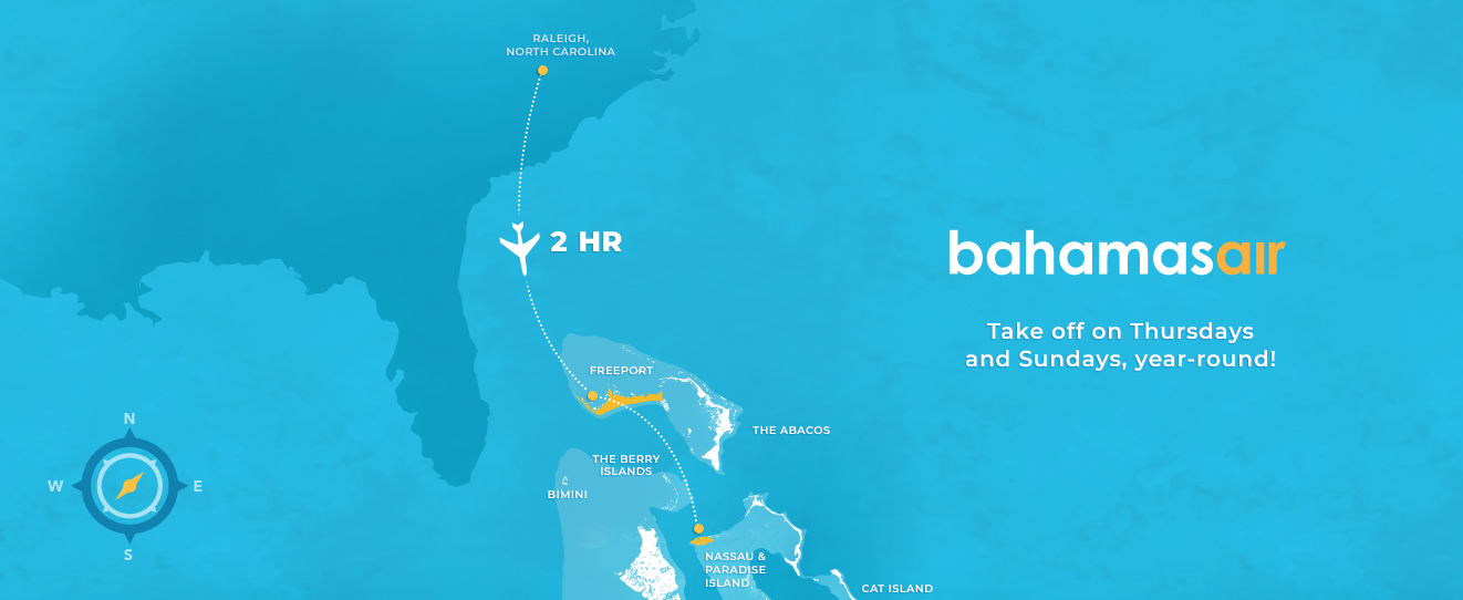 Bahamasair Flights From Raleigh to Freeport & Nassau