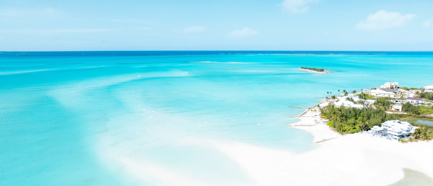 a beach with white sand and trees