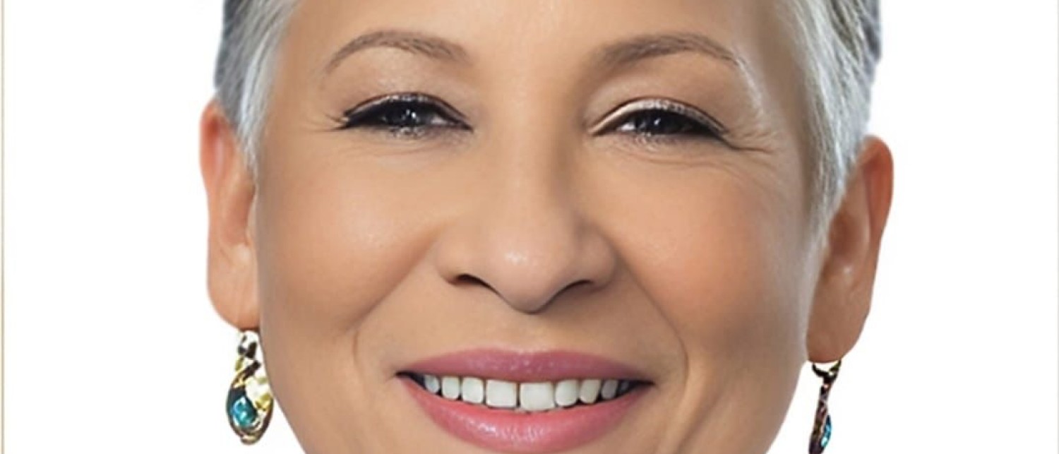 a woman with short gray hair