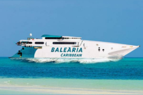 a large white boat in the water