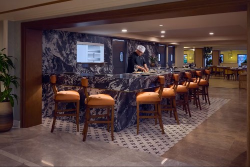 a man in a restaurant