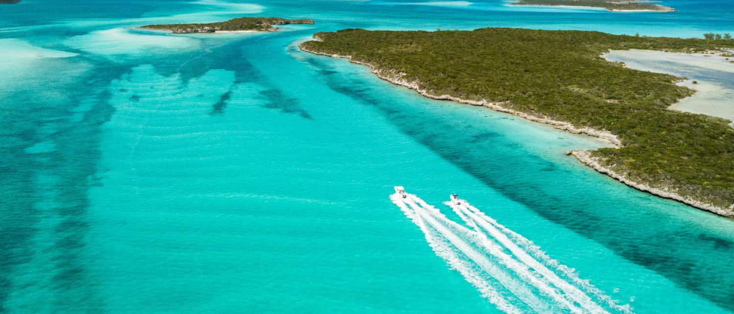 a water with boats in the water