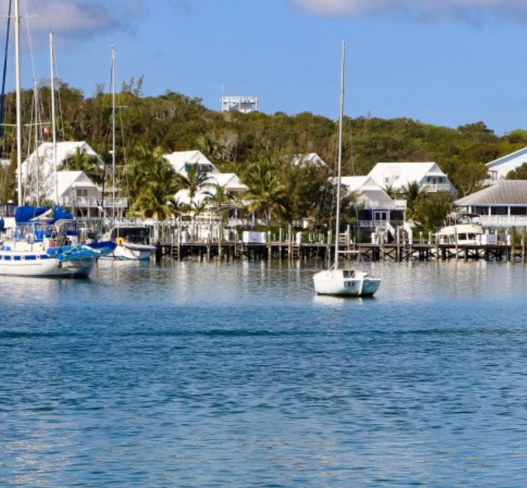 a group of boats on the water