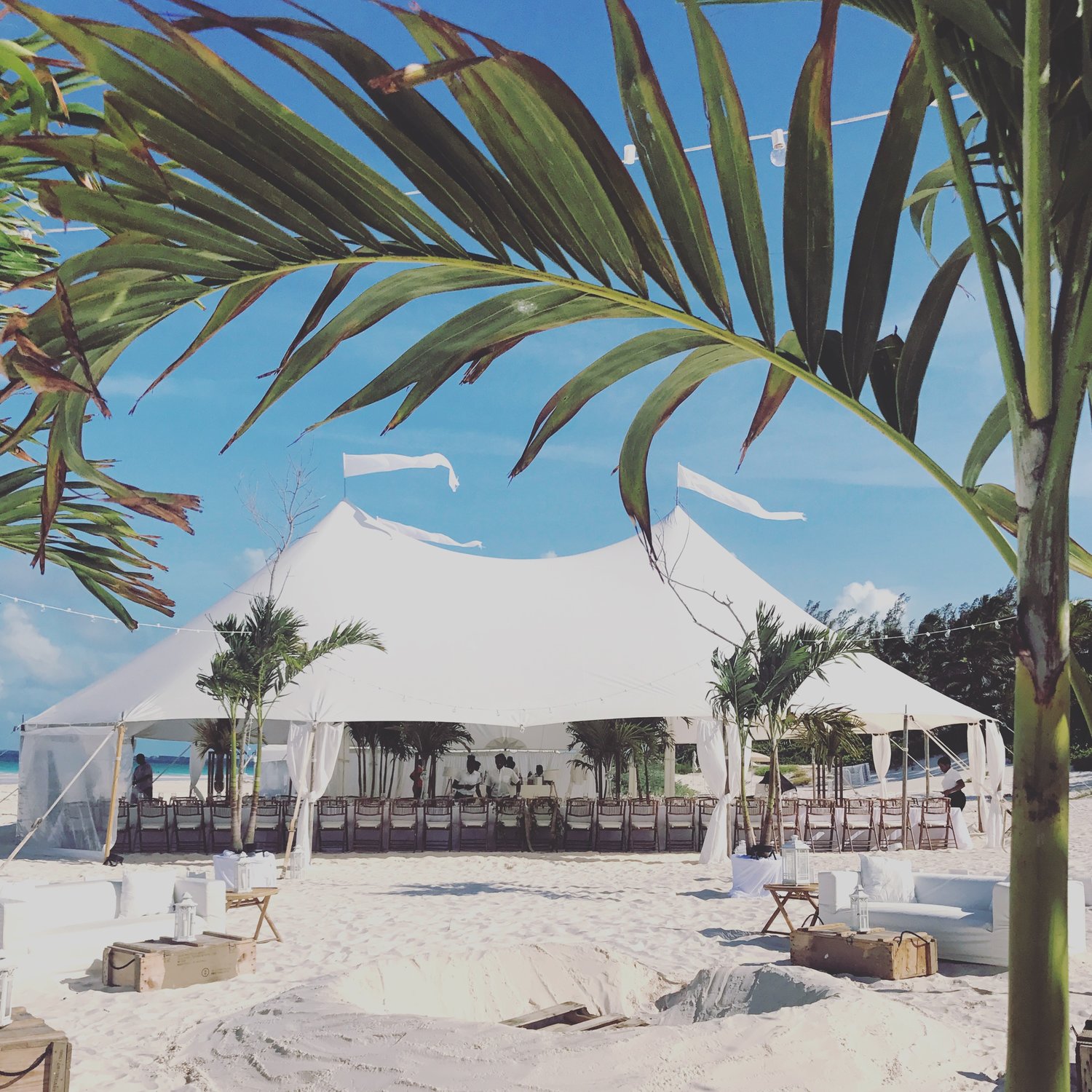 ocean view club wedding reception set up