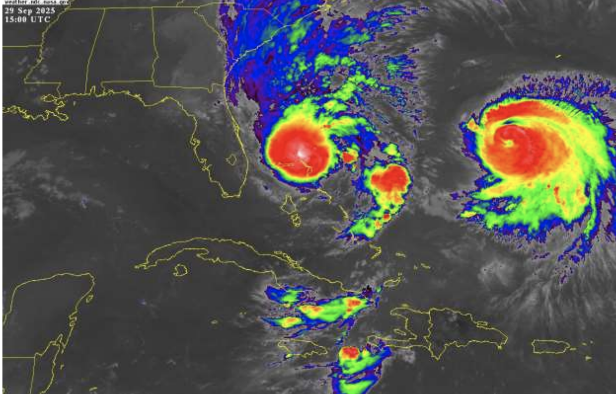 a satellite image of hurricane irma