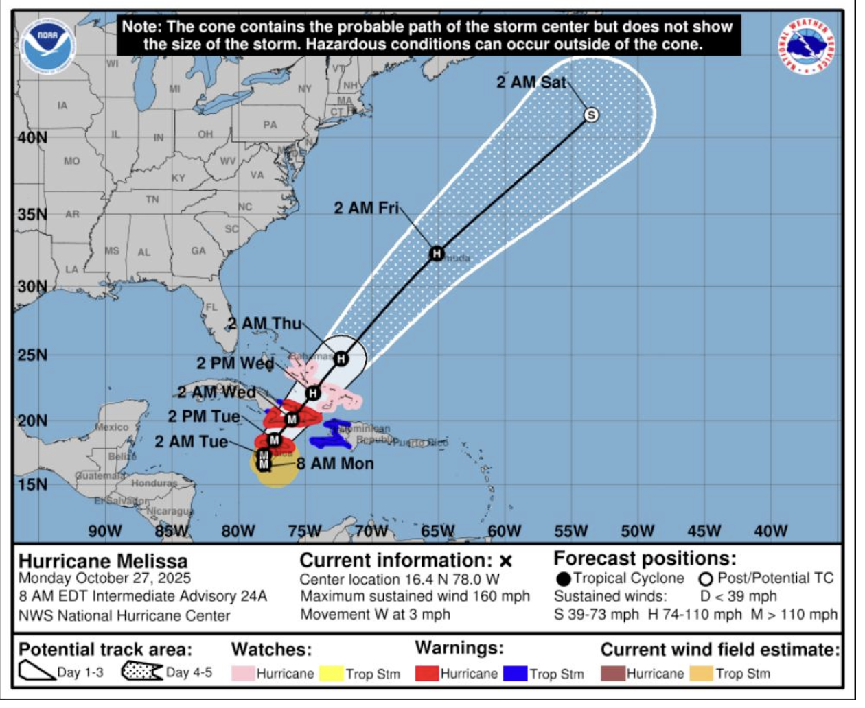 a map of the hurricane
