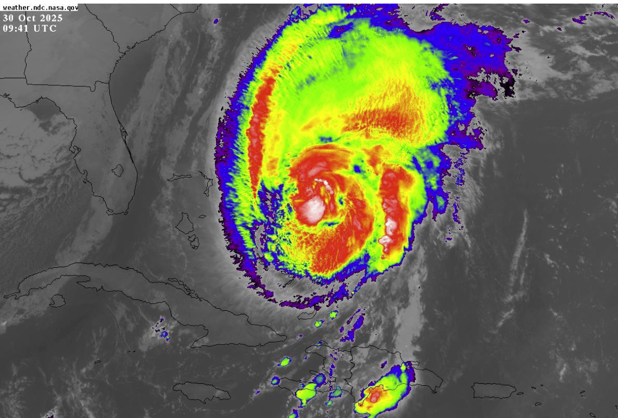 a satellite image of a hurricane